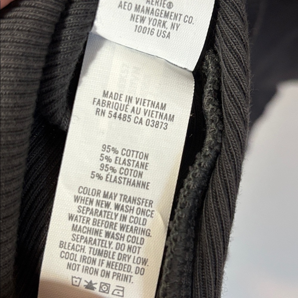 Aerie Sun Faded Half Button Charcoal Tank Top Size Medium  | casual | loungewear - Picture 4 of 5